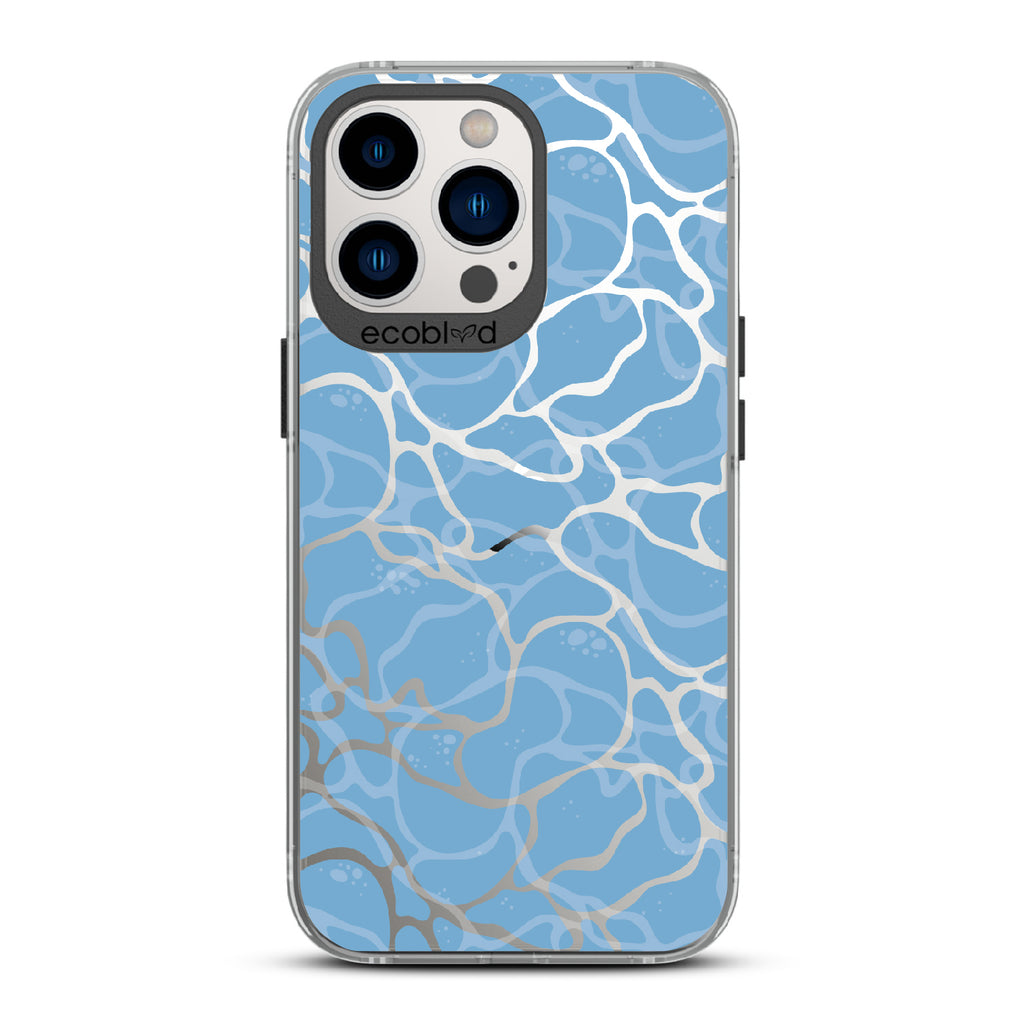 Crystal Clear - Black Eco-Friendly iPhone 13 Pro Case With Water Ripples On A Clear Back