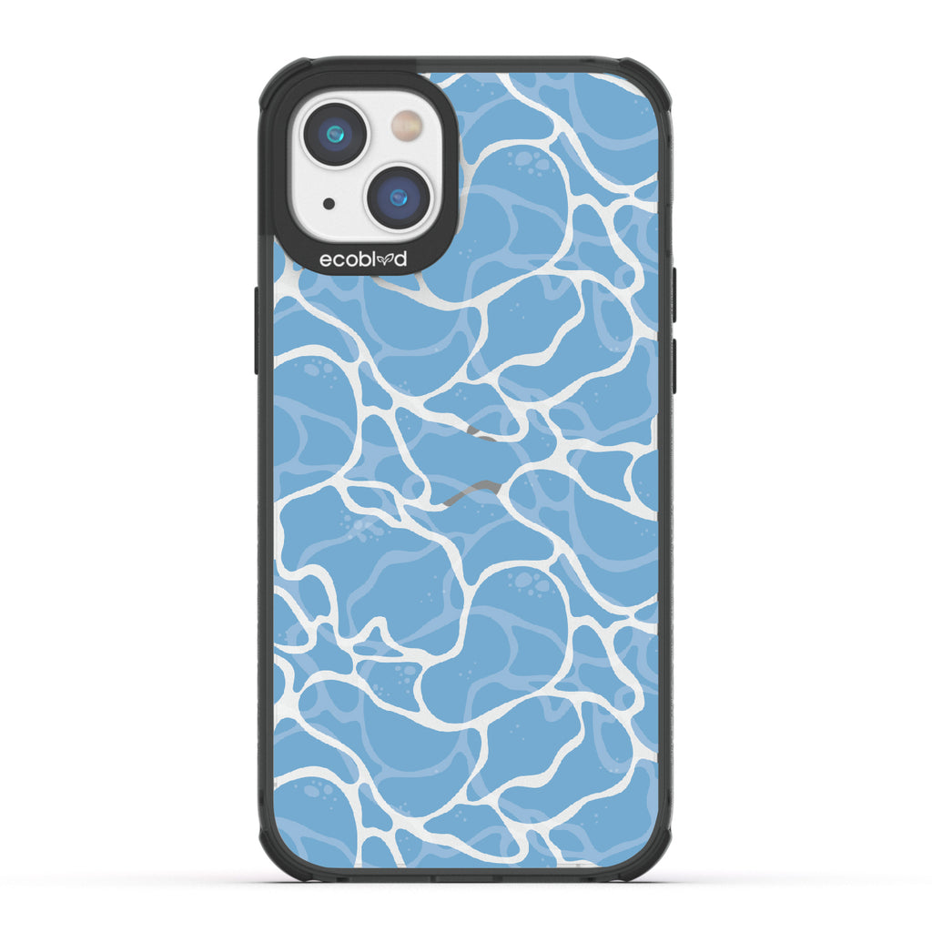 Crystal Clear - Black Eco-Friendly iPhone 14 Case With Water Ripples On A Clear Back