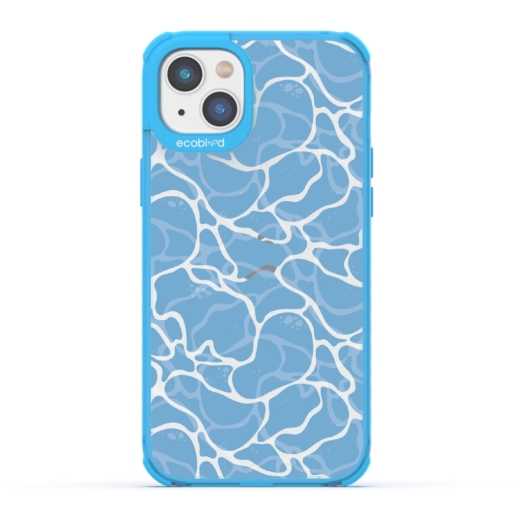 Crystal Clear - Blue Eco-Friendly iPhone 14 Plus Case With Water Ripples On A Clear Back