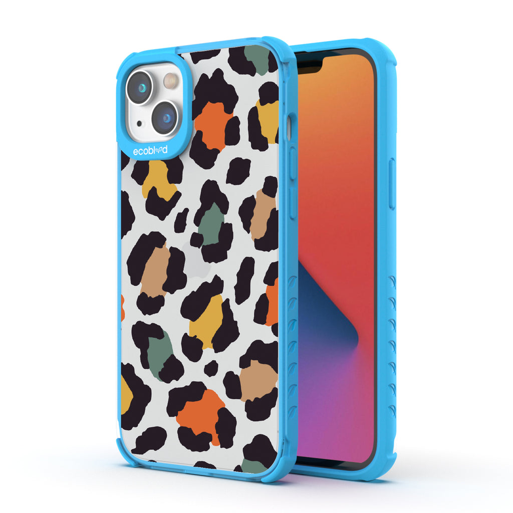 Cheetahlicious - Back View Of Blue & Clear Eco-Friendly iPhone 14 Plus Case & A Front View Of The Screen