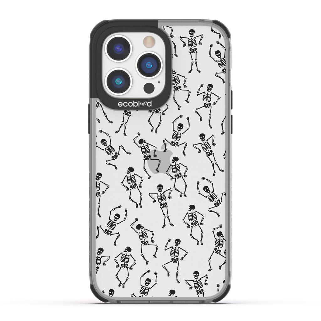 Boogie Man - Dancing Skeletons - Eco-Friendly Clear iPhone 14 Pro Case With Black Rim