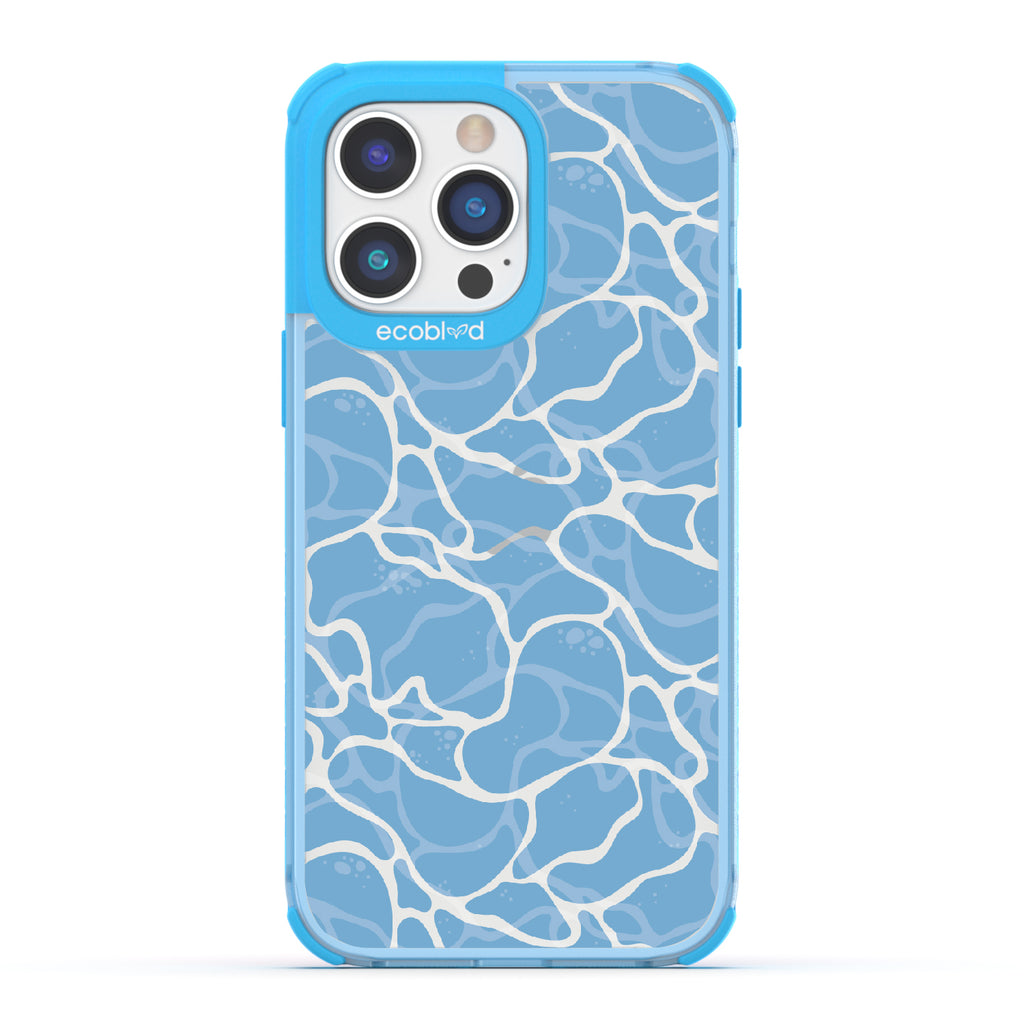 Crystal Clear - Blue Eco-Friendly iPhone 14 Pro Case With Water Ripples On A Clear Back