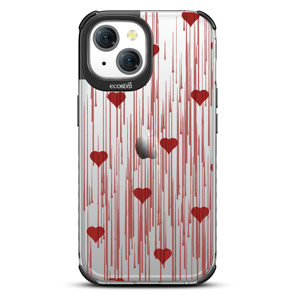 Bleeding Hearts - Red Hearts With A Drip Art Style - Eco-Friendly Clear iPhone 15 Case
