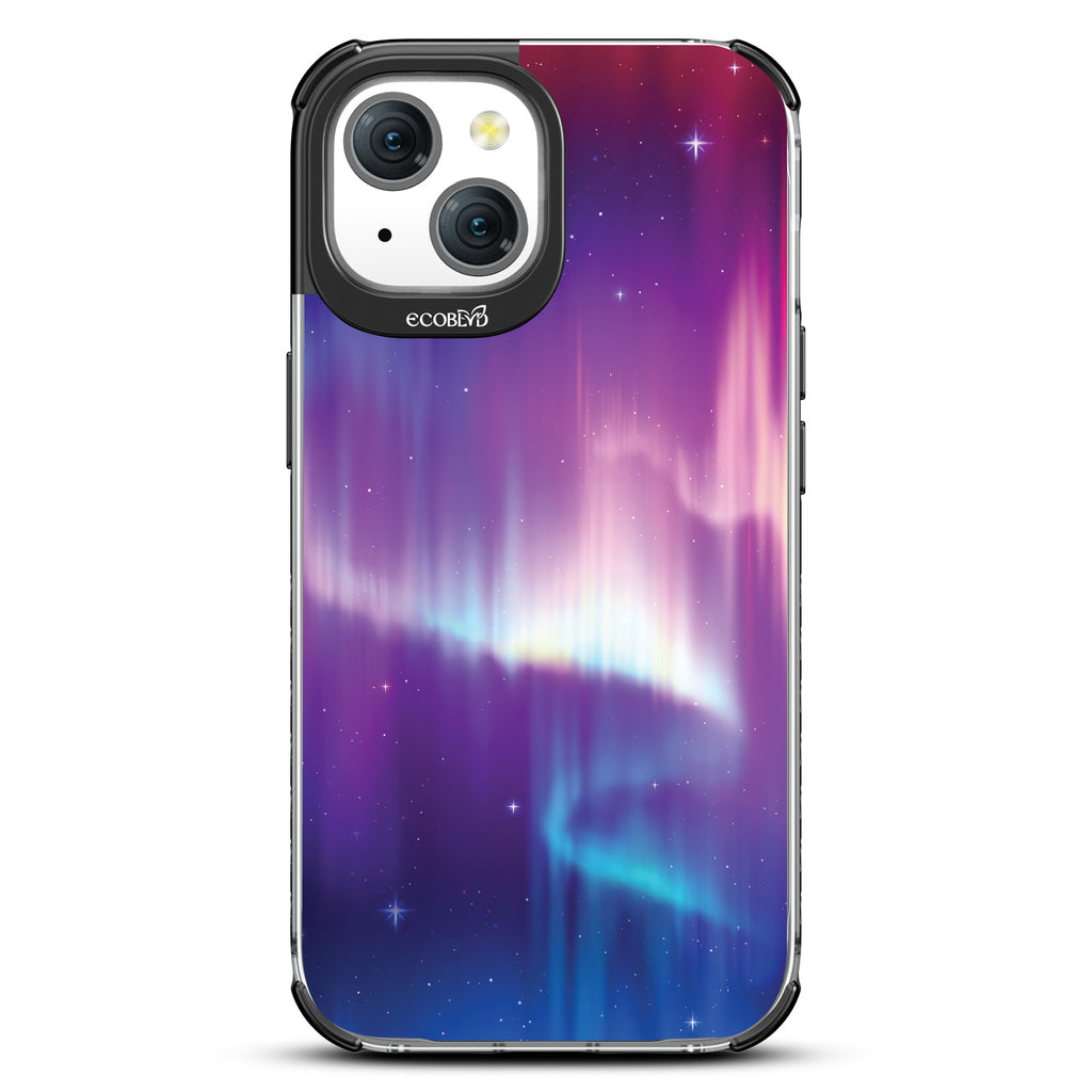 Aurora Borealis - Northern Lights In Night Sky - Eco-Friendly Clear iPhone 15 Case With Black Rim 