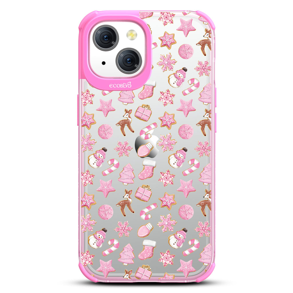  A Sweet Treat - Pink Holiday Cookies - Eco-Friendly Clear iPhone 15 Case With Pink Rim