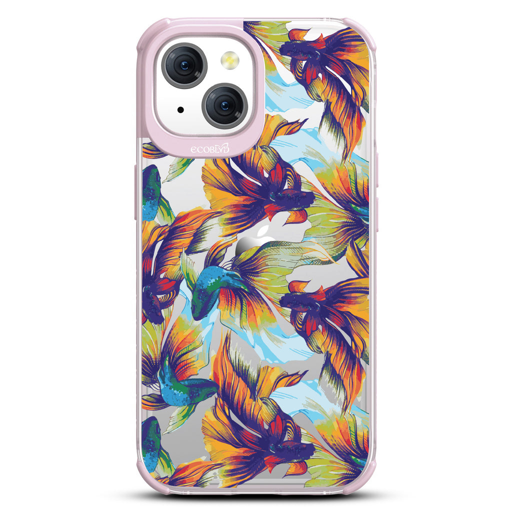 Betta Than The Rest - Colorful Betta Fish - Eco-Friendly Clear iPhone 15 Case With Pastel Lilac Rim 