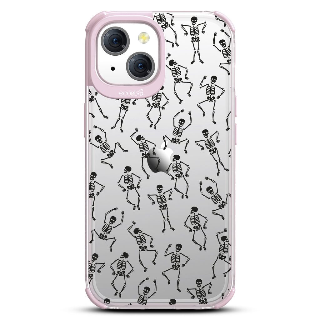 Boogie Man - Dancing Skeletons - Eco-Friendly Clear iPhone 15 Case With Pastel Lilac Rim