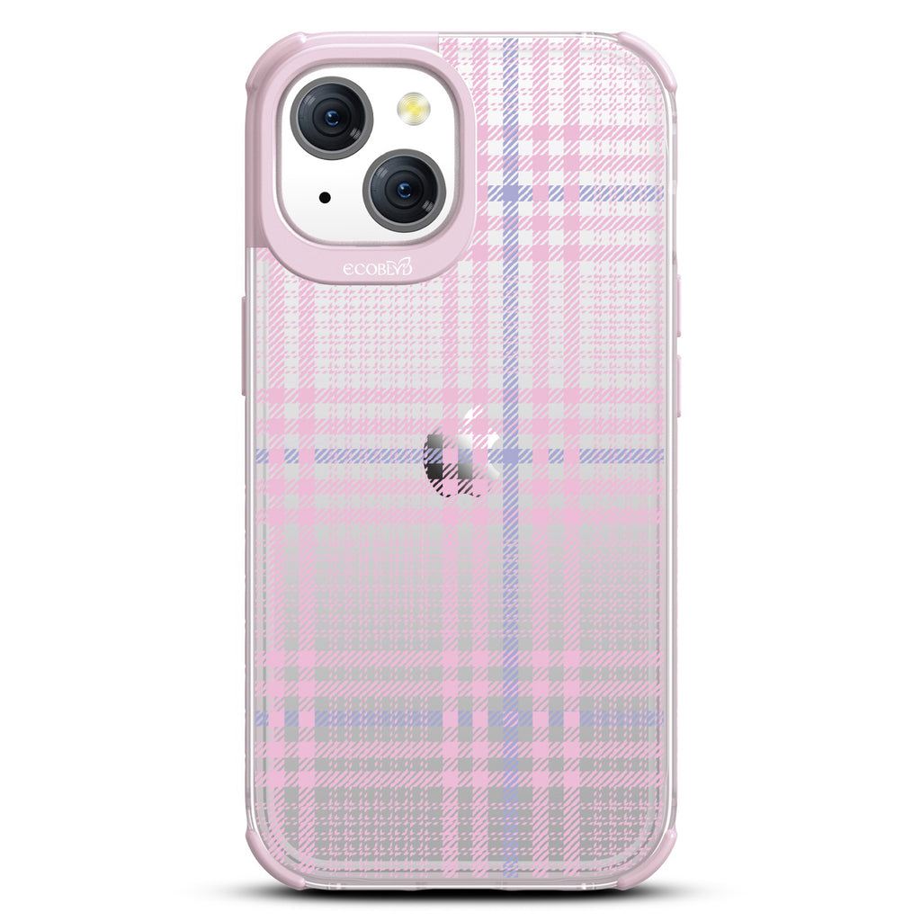 As If - Iconic Tartan Plaid - Eco-Friendly Clear iPhone 15 Case With Pastel Lilac Rim