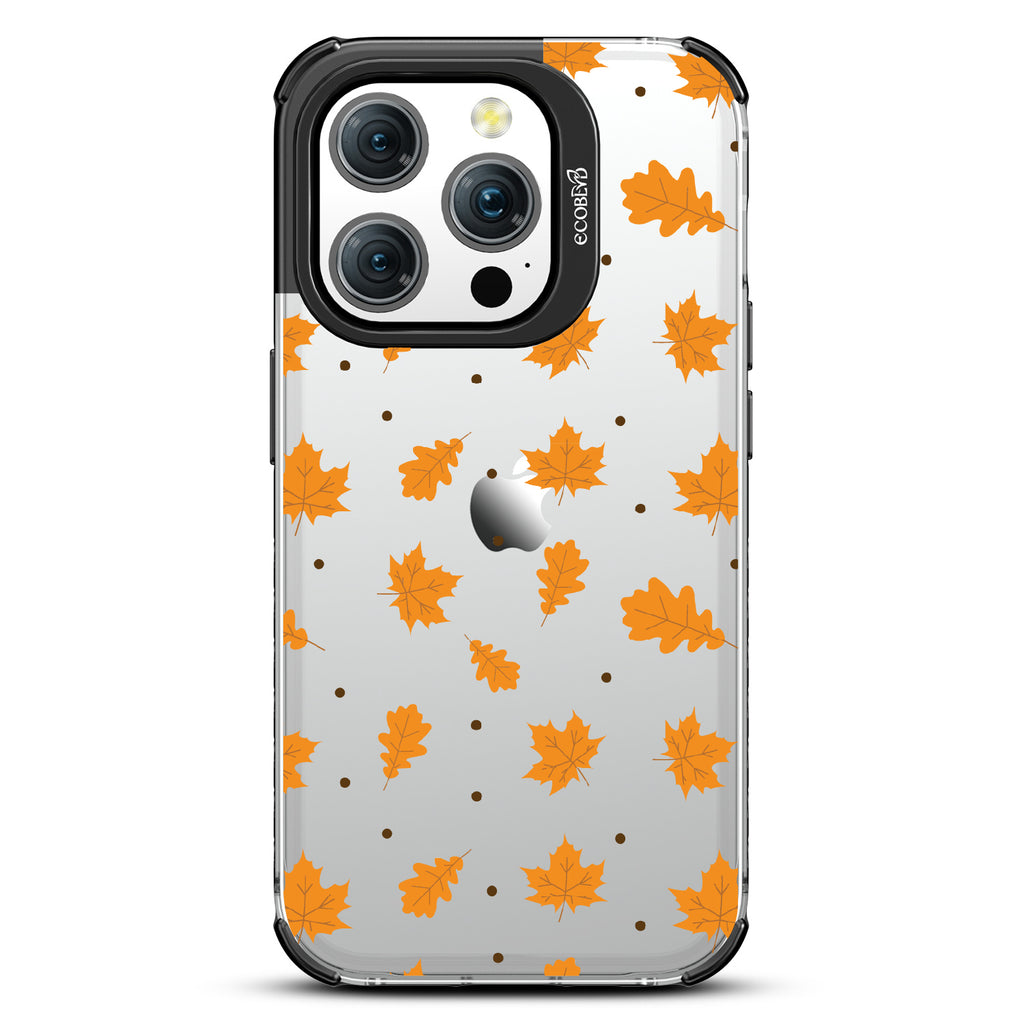 A New Leaf - Brown Fall Leaves - Eco-Friendly Clear iPhone 15 Pro Case With Black Rim 