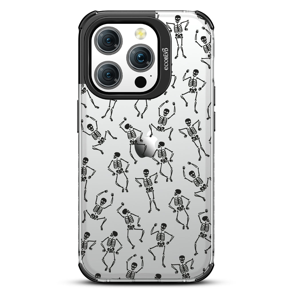 Boogie Man - Dancing Skeletons - Eco-Friendly Clear iPhone 15 Pro Case With Black Rim