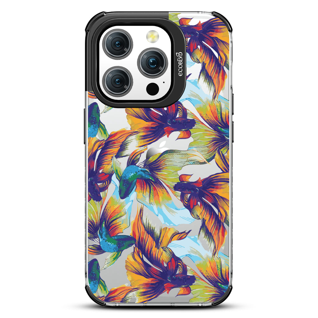 etta Than The Rest - Colorful Betta Fish - Eco-Friendly Clear iPhone 15 Pro Case With Black Rim 