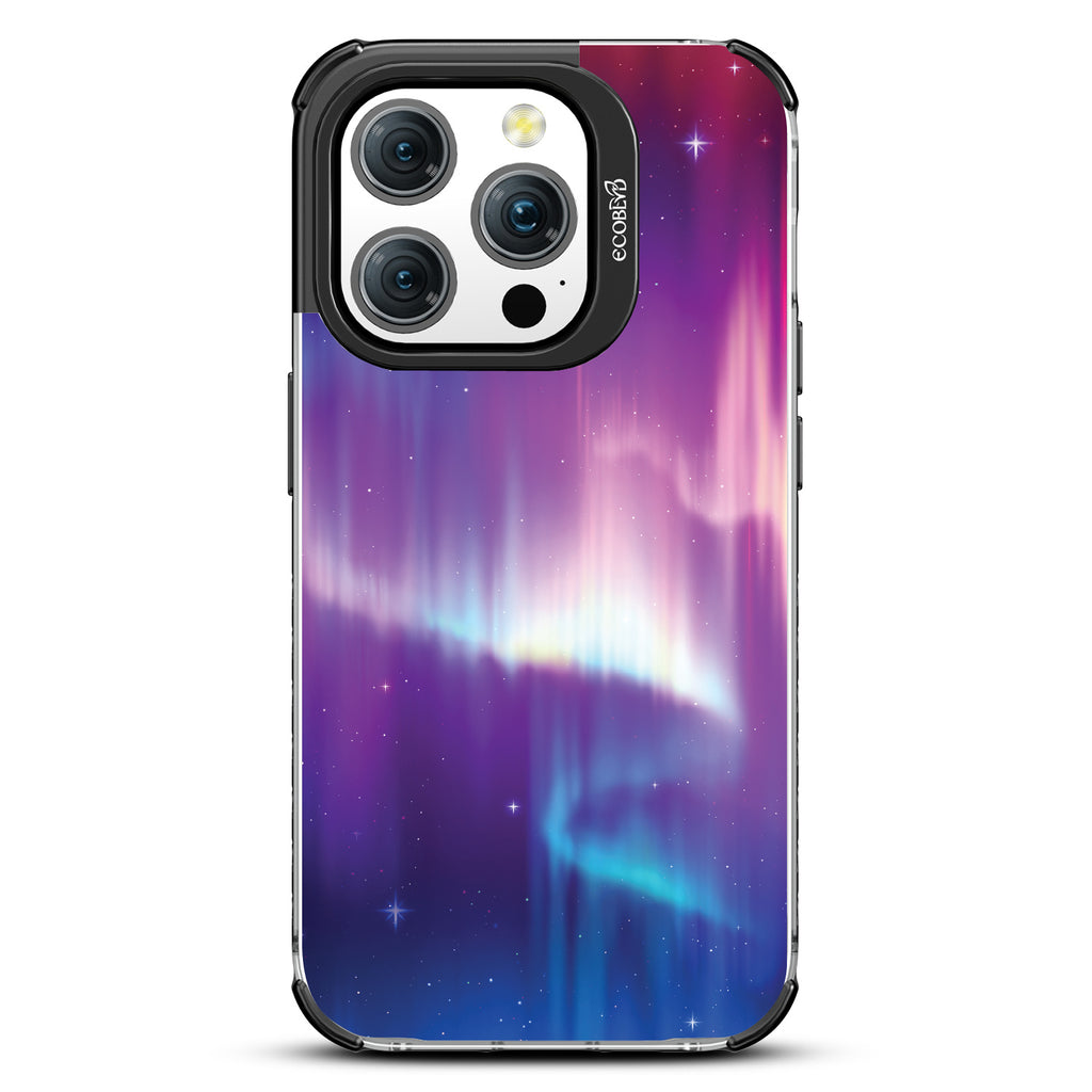 Aurora Borealis - Northern Lights In Night Sky - Eco-Friendly Clear iPhone 15 Pro Case With Black Rim