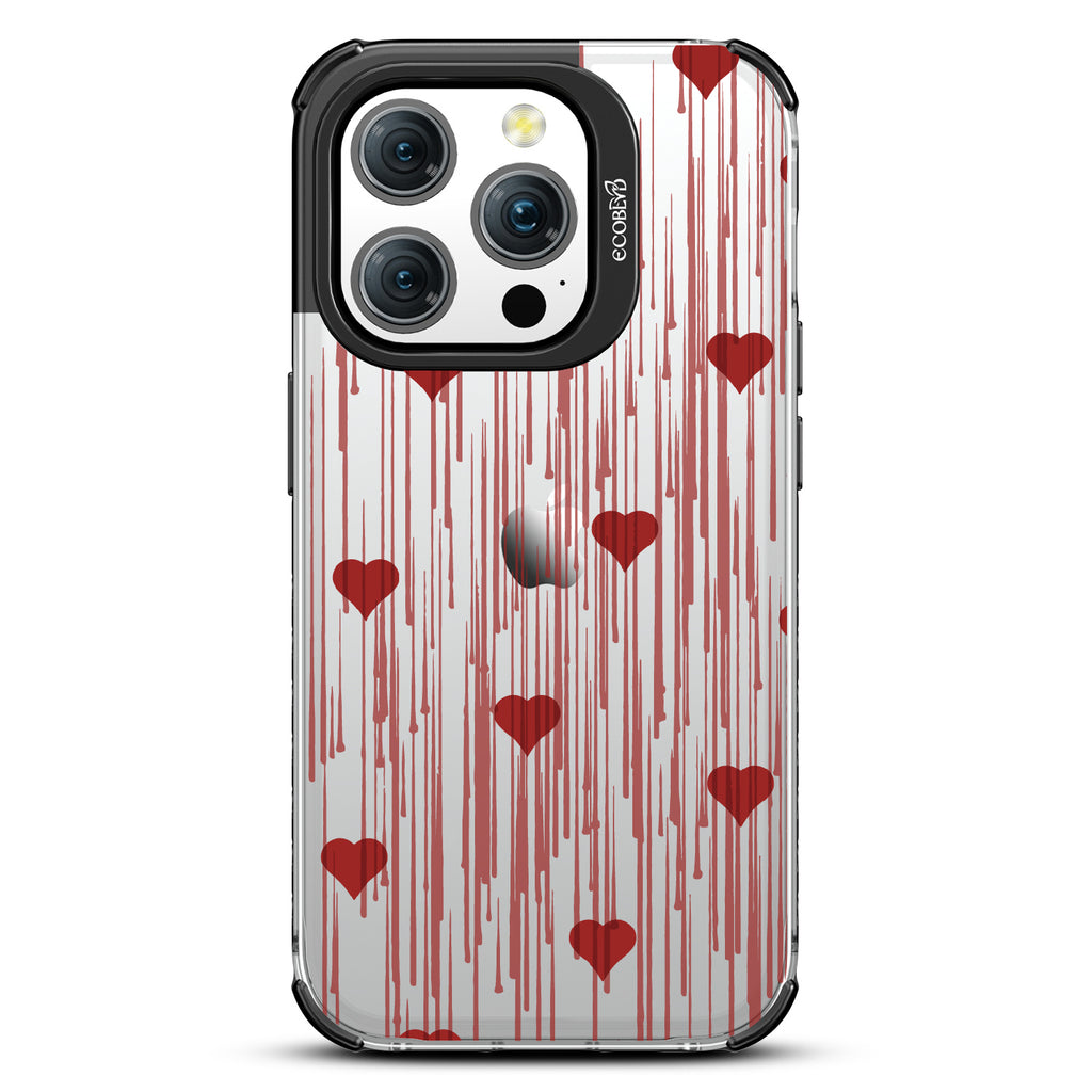 Bleeding Hearts - Red Hearts With A Drip Art Style - Eco-Friendly Clear iPhone 15 Pro Case