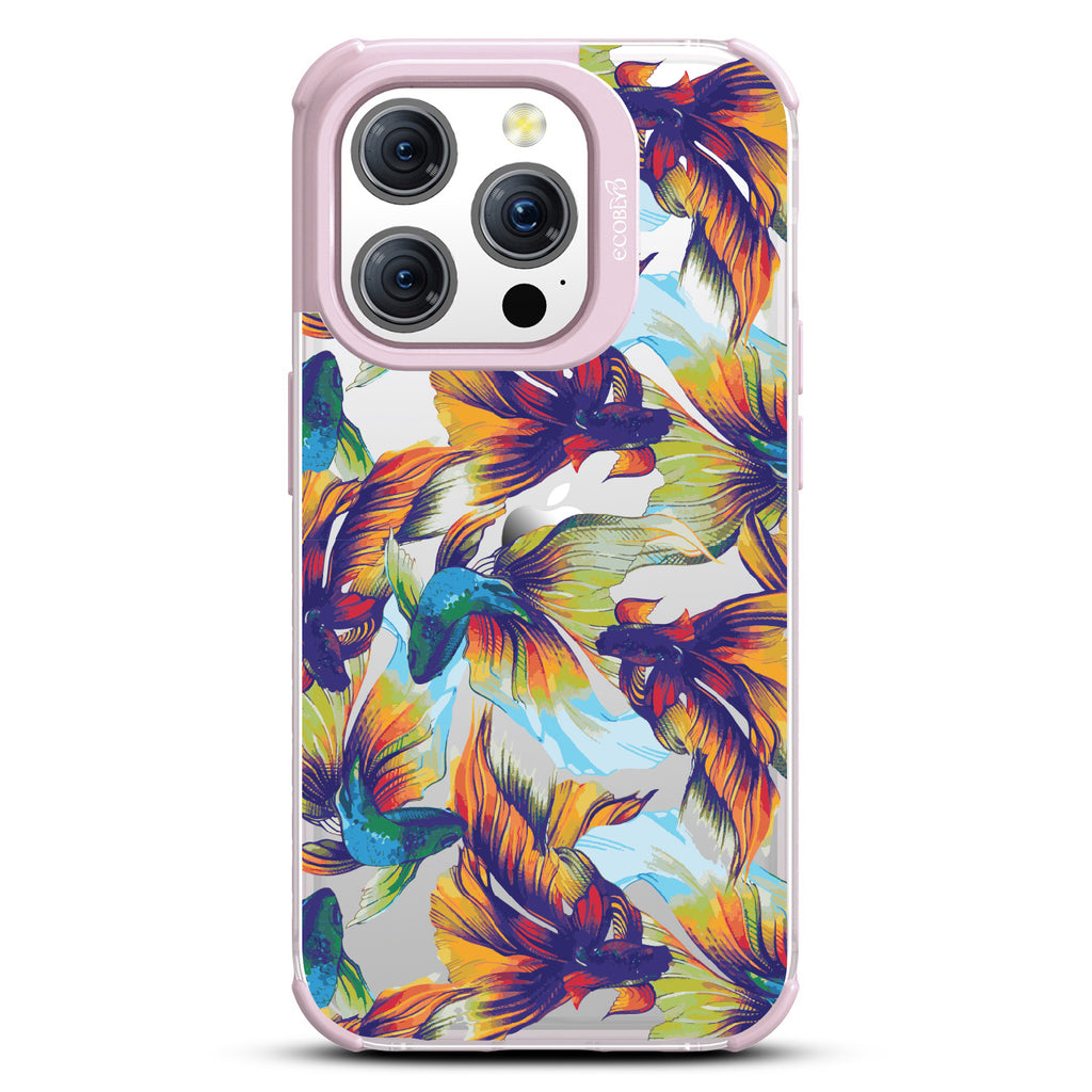 Betta Than The Rest - Colorful Betta Fish - Eco-Friendly Clear iPhone 15 Pro Case With Pastel Lilac Rim 