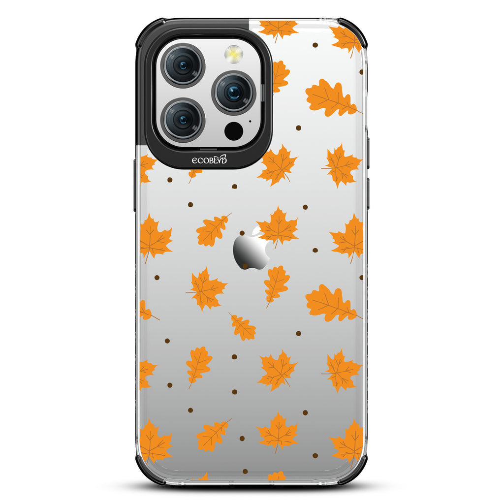 A New Leaf - Brown Fall Leaves - Eco-Friendly Clear iPhone 15 Pro Max Case With Black Rim