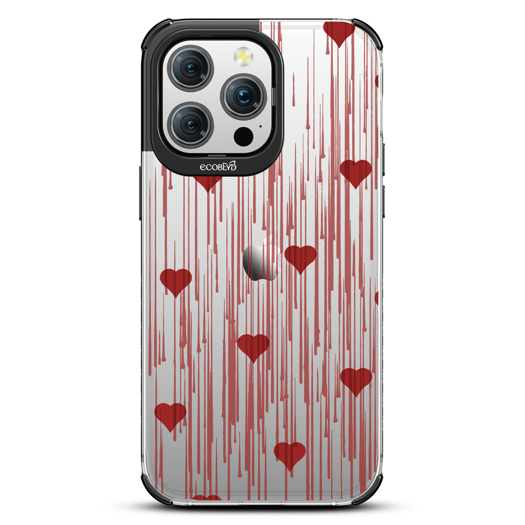 Bleeding Hearts - Red Hearts With A Drip Art Style - Eco-Friendly Clear iPhone 15 Pro Max Case