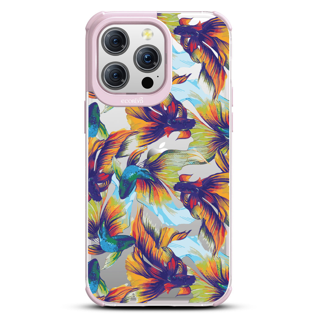 Betta Than The Rest - Colorful Betta Fish - Eco-Friendly Clear iPhone 15 Pro Max Case With Pastel Lilac Rim 