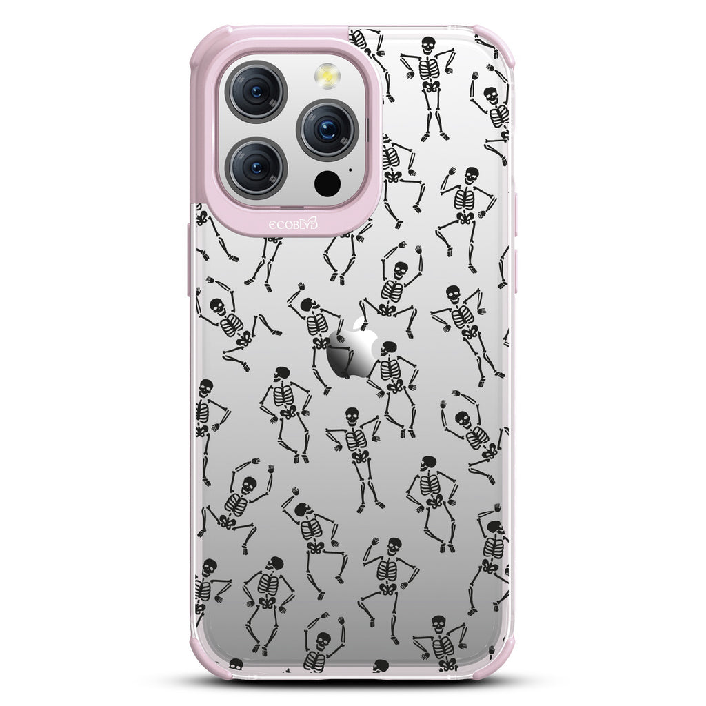 Boogie Man - Dancing Skeletons - Eco-Friendly Clear iPhone 15 Pro Max Case With Pastel Lilac Rim