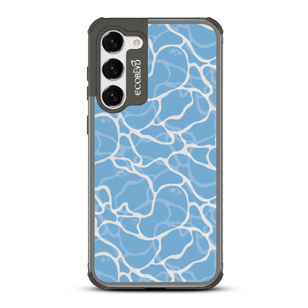 Crystal Clear - Black Eco-Friendly Galaxy S23 Plus Case With Water Ripples On A Clear Back