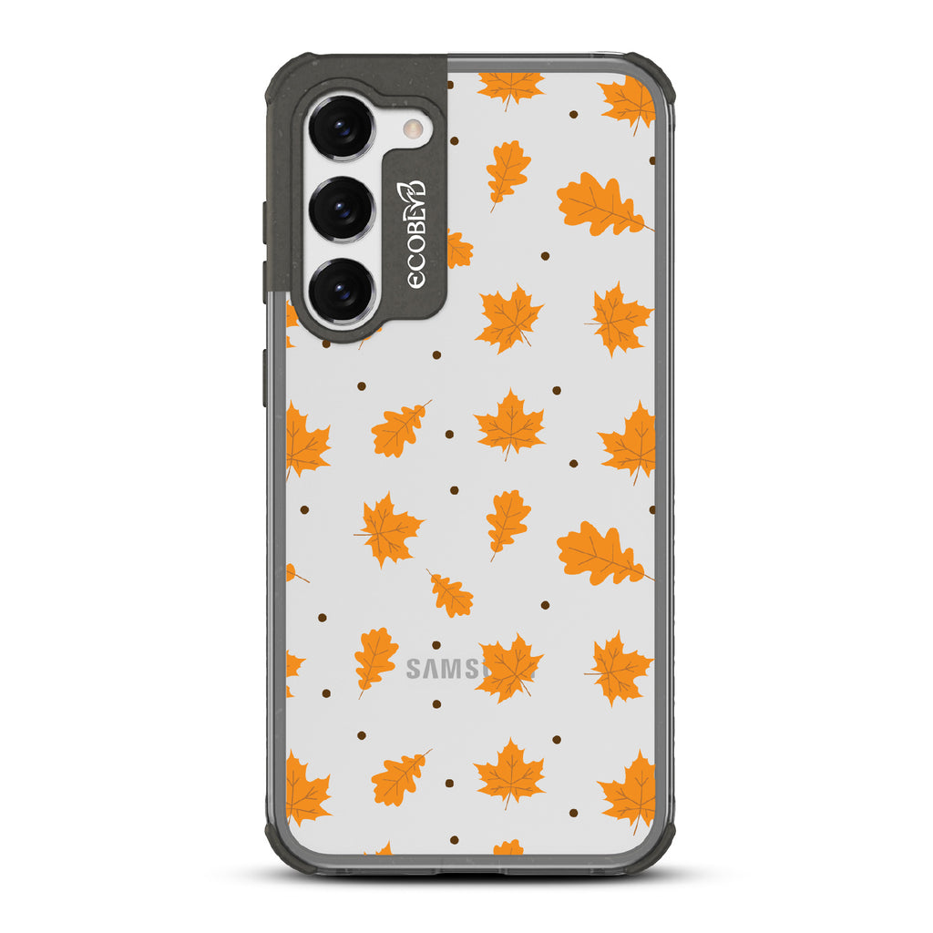 A New Leaf - Brown Fall Leaves - Eco-Friendly Clear Samsung Galaxy S23 Plus Case With Black Rim 