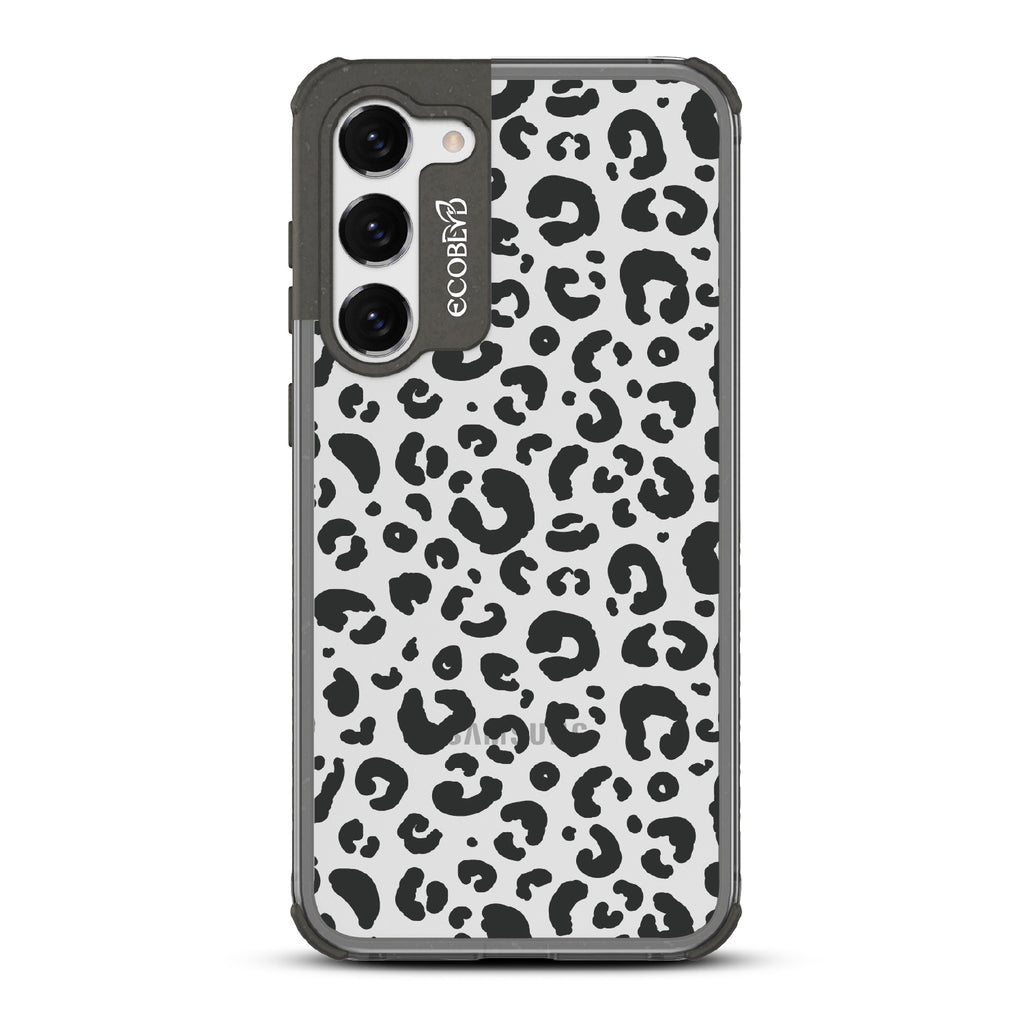 Spot On - Black Eco-Friendly Galalxy S23 Plus Case With Leopard Print On A Clear Back