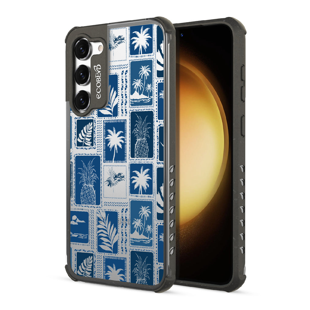 Oasis - Back View Of Black & Clear Eco-Friendly Galaxy S23 Case & A Front View Of The Screen