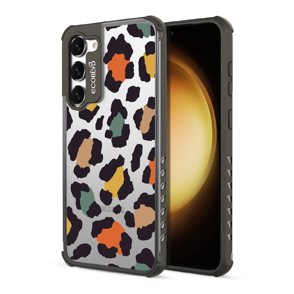 Cheetahlicious - Back View Of Black & Clear Eco-Friendly Galaxy S23 Plus Case & A Front View Of The Screen