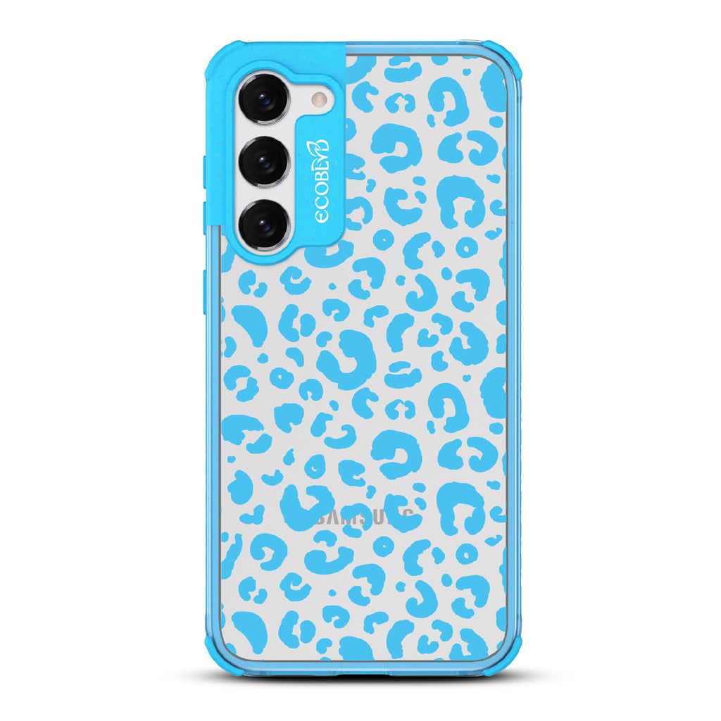 Spot On - Blue Eco-Friendly Galalxy S23 Plus Case With Leopard Print On A Clear Back