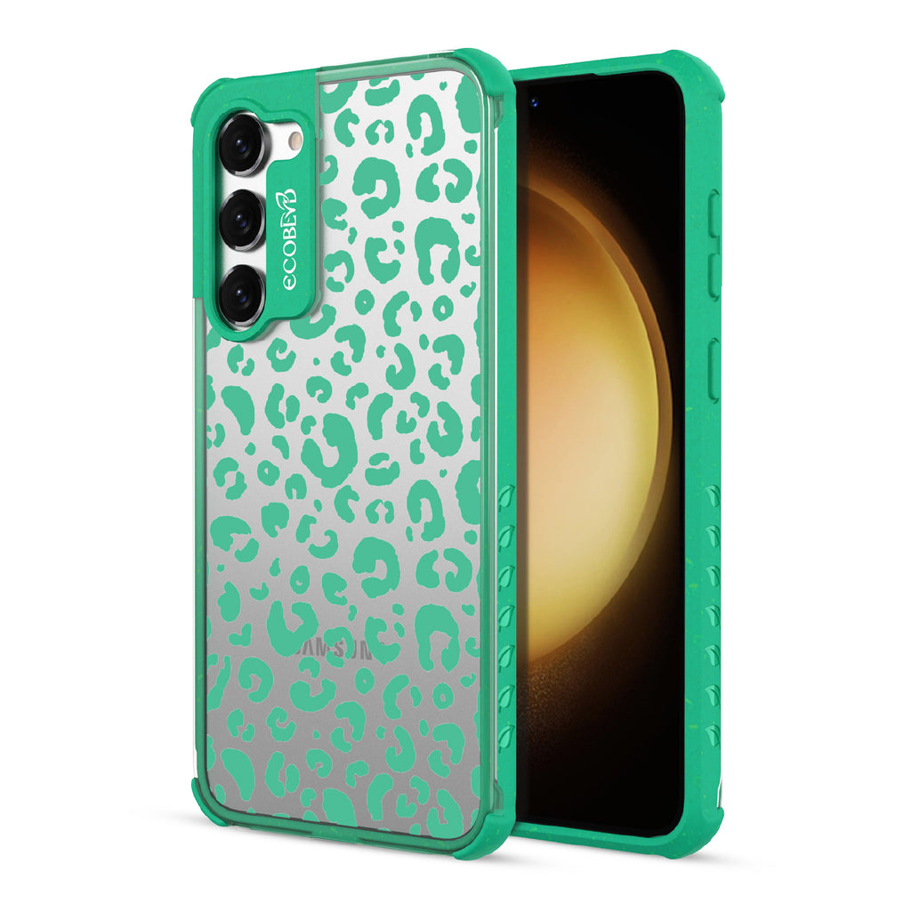 Spot On - Back View Of Green & Clear Eco-Friendly Galaxy S23 Case & A Front View Of The Screen