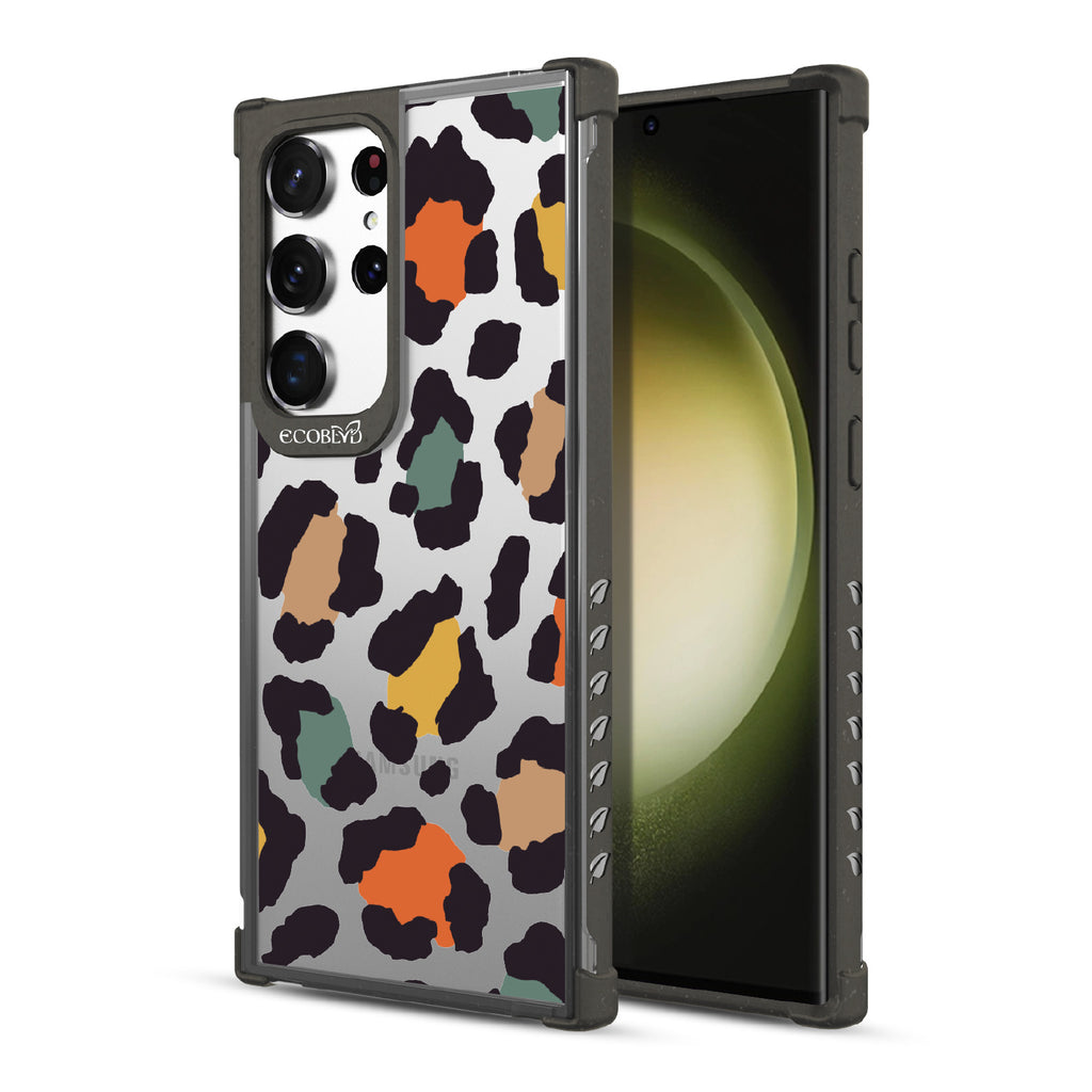 Cheetahlicious - Back View Of Black & Clear Eco-Friendly Galaxy S23 Ultra Case & A Front View Of The Screen