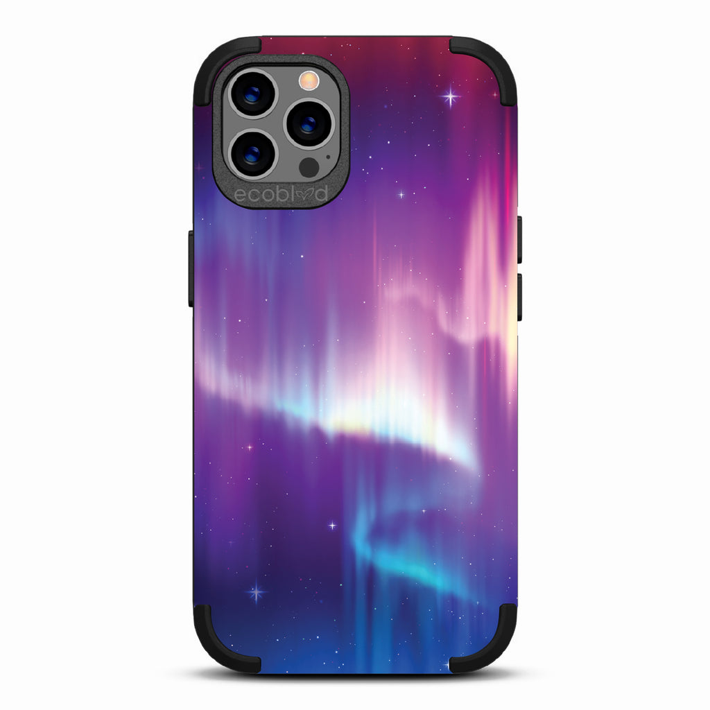 Aurora Borealis - Black  Rugged Eco-Friendly iPhone 12/12 Pro Case With Northern Lights In The Night Sky