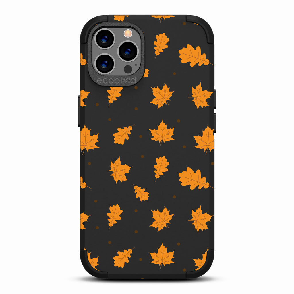 A New Leaf - Brown Fall Leaves - Eco-Friendly Rugged Black iPhone 12/12 Pro Case  