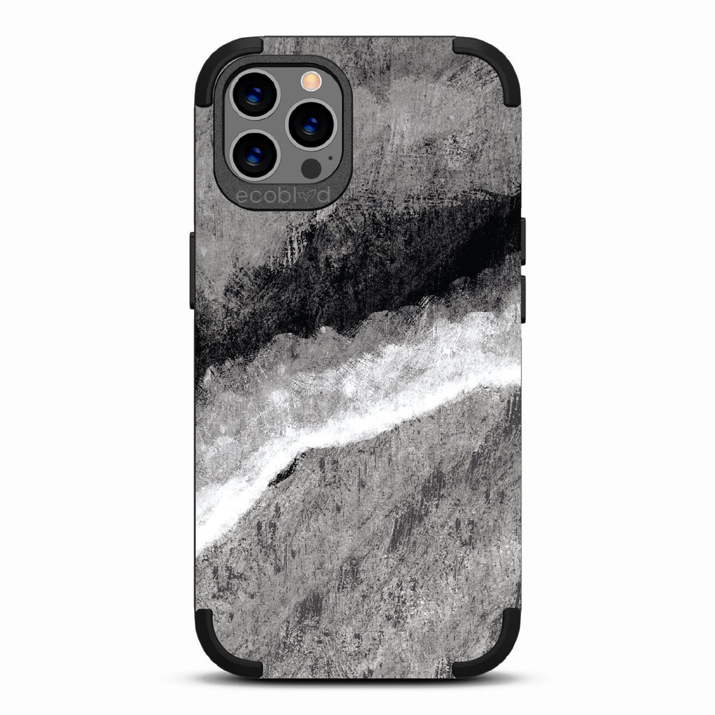 Smooth Transition - Black Rugged Eco-Friendly iPhone 12/12 Pro Case With Shading Gradient Ombre Painting On Back