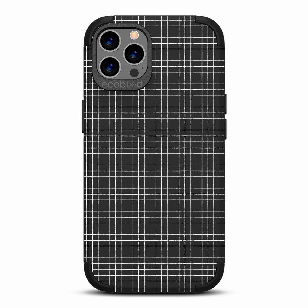 Zoot Suit - Black Rugged Eco-Friendly iPhone 12/12 Pro Case With Classic Pinstripe Print