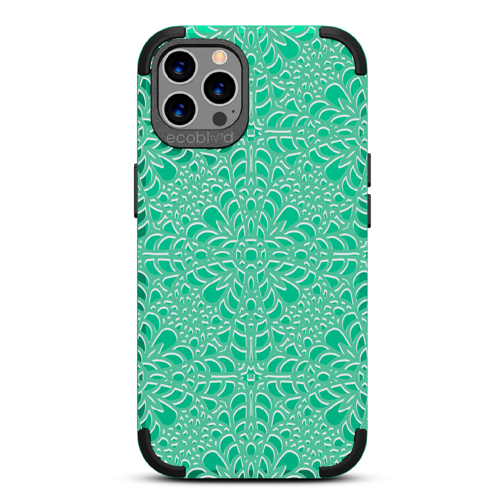 A Lil' Dainty - Intricate Lace Tapestry - Eco-Friendly Rugged Green iPhone 12/12 Pro Case