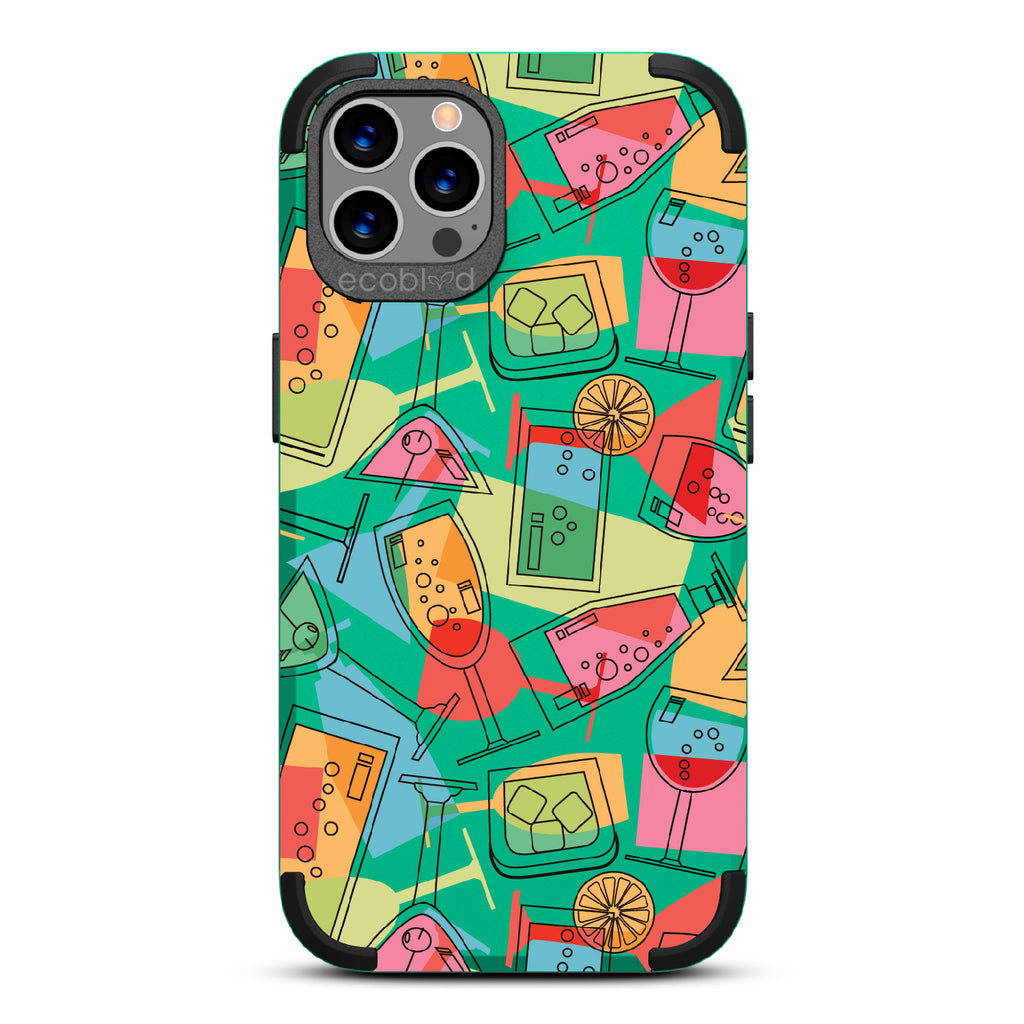 5 O'clock Somewhere - Cocktails, Martinis & Tropical Drinks - Green Eco-Friendly Rugged iPhone 12/12 Pro Case 