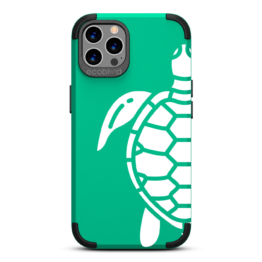 Sea Turtle - Green Rugged Eco-Friendly iPhone 12/12 Pro Case With A Minimalist Sea Turtle Design On Back