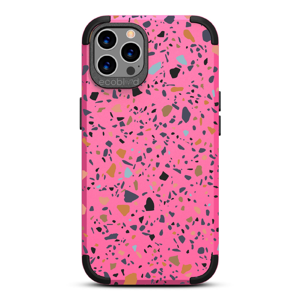 Terrazzo - Pink Rugged Eco-Friendly iPhone 12/12 Pro With A Speckled Terrazzo Pattern