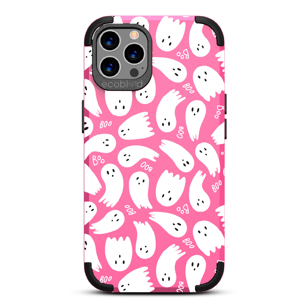 Boo Thang - Ghosts + Boo - Pink Eco-Friendly Rugged iPhone 12/12 Pro Case
