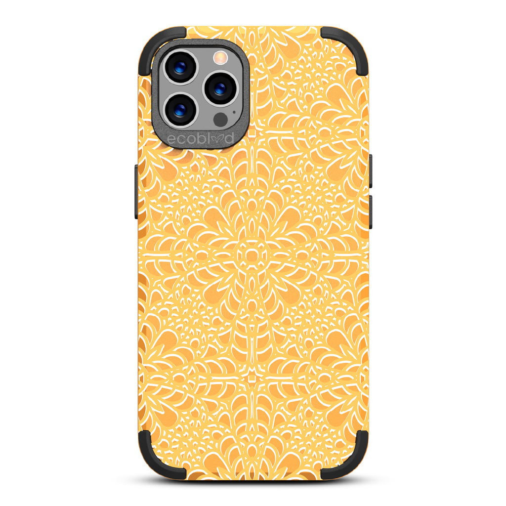 A Lil' Dainty - Intricate Lace Tapestry - Eco-Friendly Rugged Yellow iPhone 12/12 Pro Case