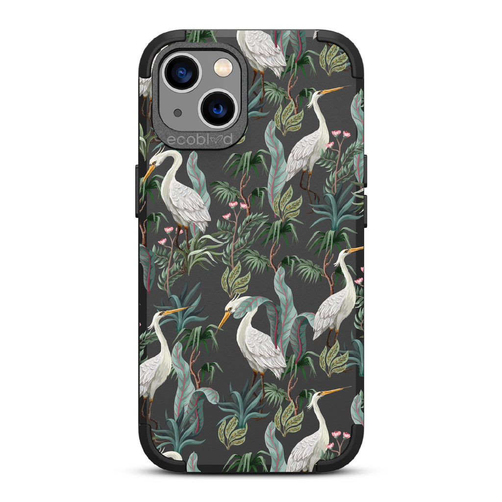 Flock Together - Back Of Green & Eco-Friendly Rugged iPhone 13 Case & A Front View Of The Screen