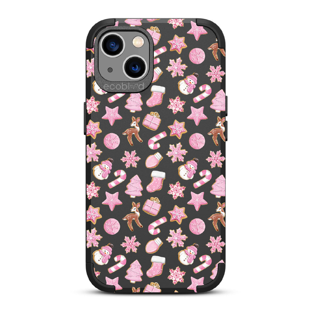 A Sweet Treat - Pink Holiday Cookies - Eco-Friendly Rugged Black iPhone 13 Case