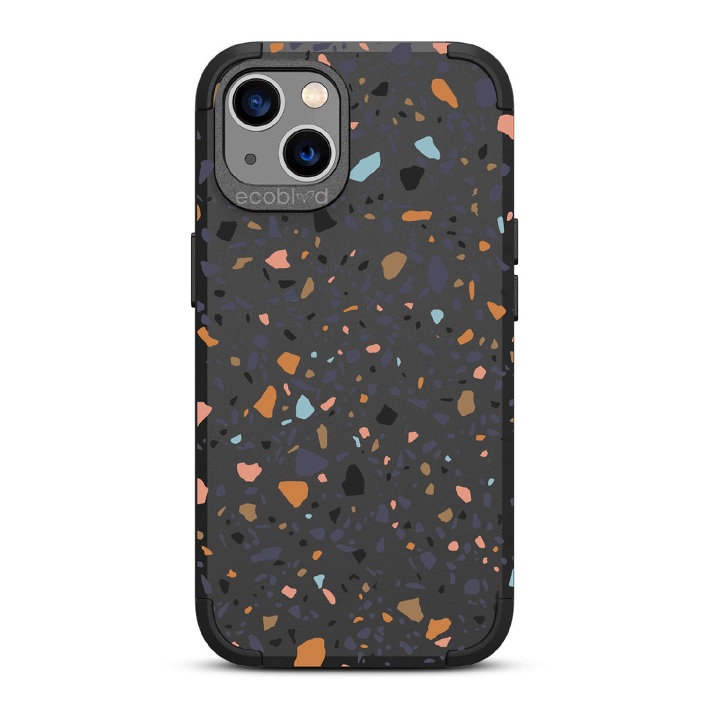 Terrazzo - Black Rugged Eco-Friendly iPhone 13 With A Speckled Terrazzo Pattern