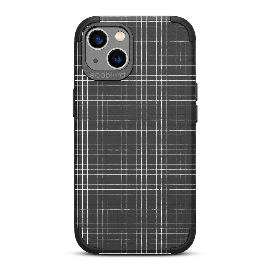 Zoot Suit - Black Rugged Eco-Friendly iPhone 13 Case With Classic Pinstripe Print