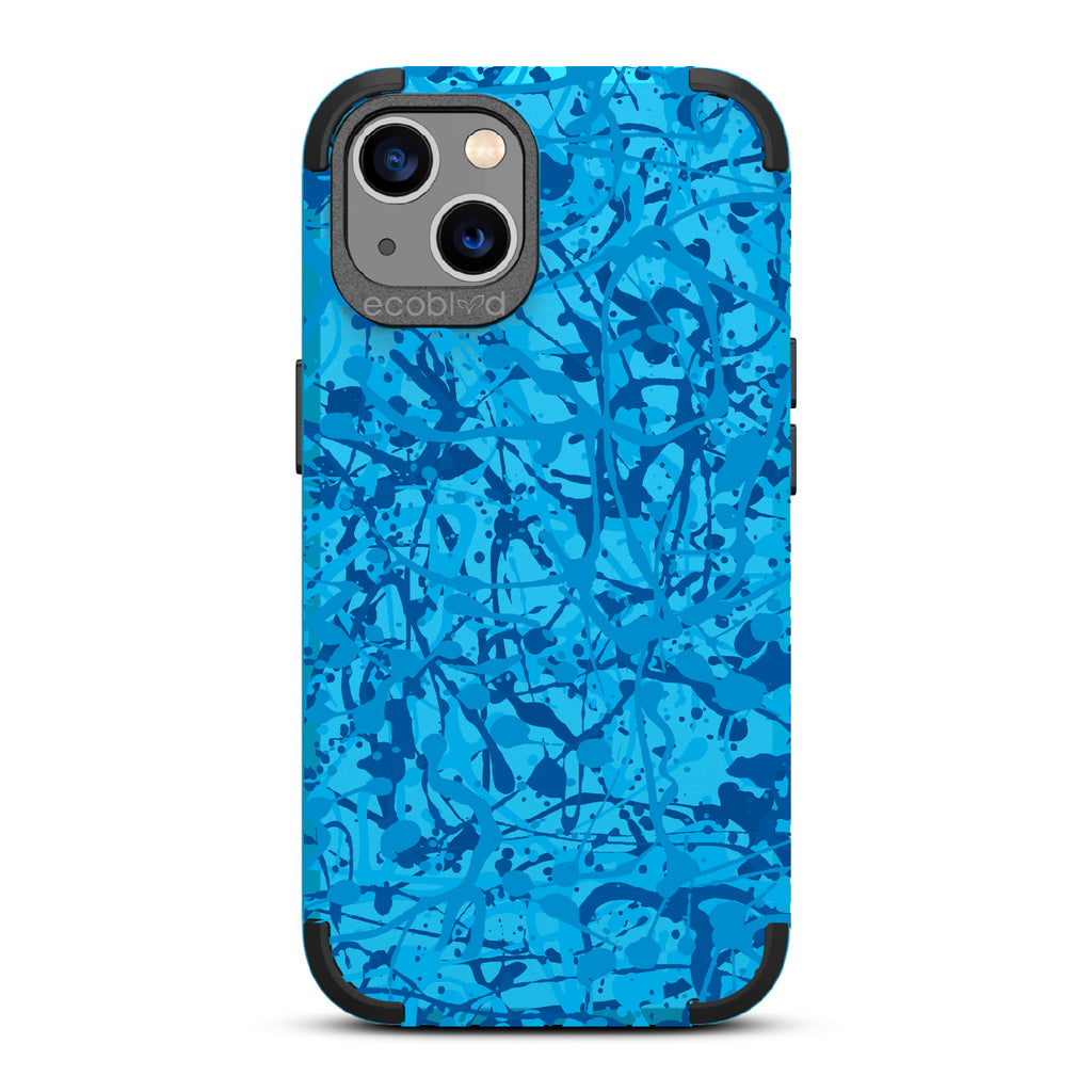 Visionary - Blue Rugged Eco-Friendly iPhone 13 Case With Abstract Pollock-Style Painting On Back
