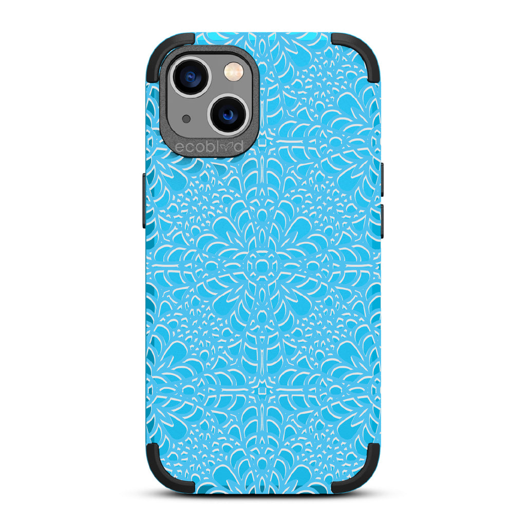 A Lil' Dainty - Intricate Lace Tapestry - Eco-Friendly Rugged Blue iPhone 13 Case