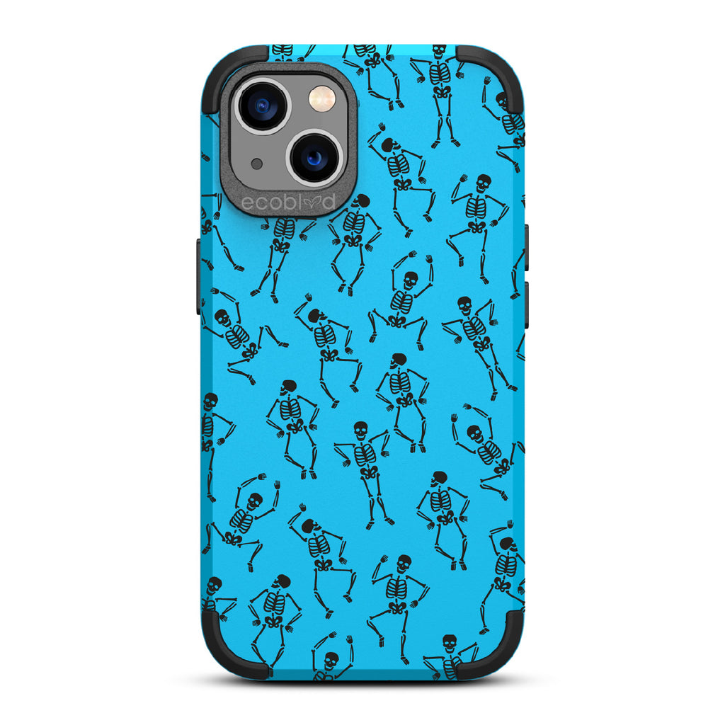 Boogie Man - Dancing Skeletons - Blue Eco-Friendly Rugged iPhone 13 Case