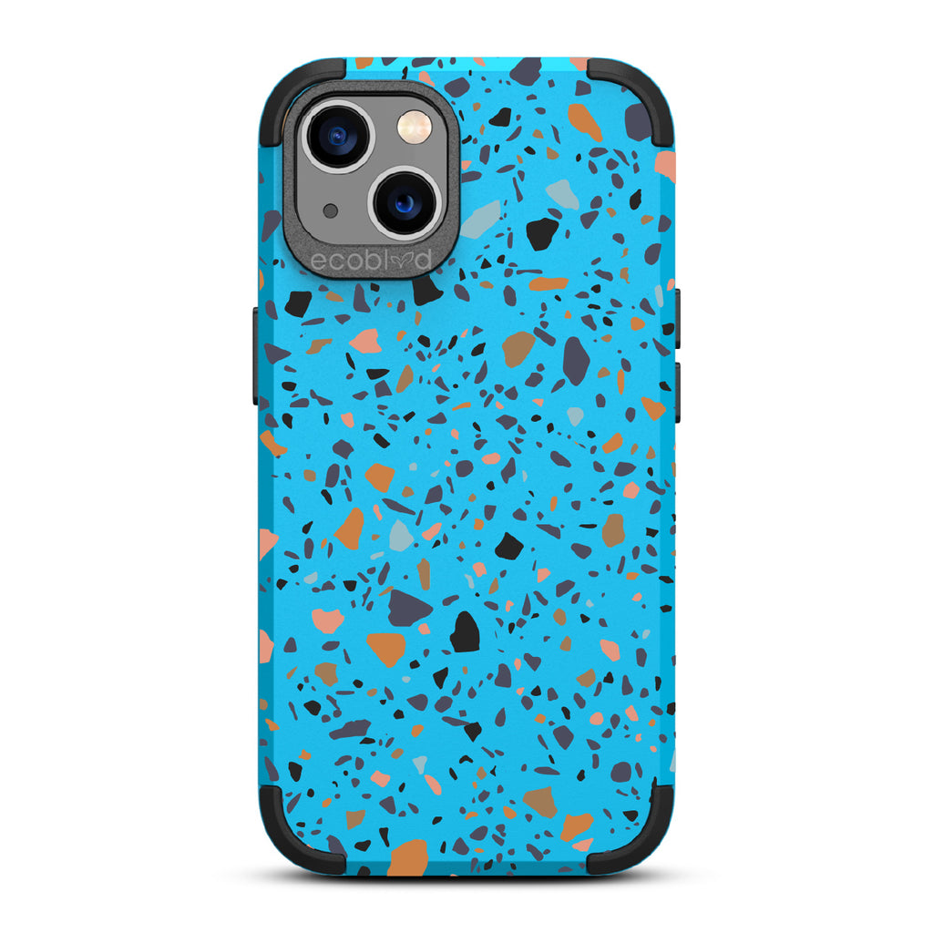 Terrazzo - Blue Rugged Eco-Friendly iPhone 13 With A Speckled Terrazzo Pattern
