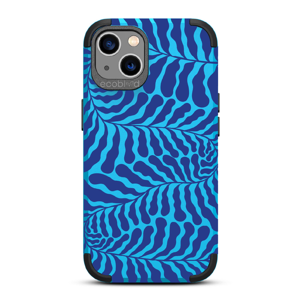 Blue Lagoon - Abstract Tropical Blue Seaweed - Blue Eco-Friendly Rugged iPhone 13 Case