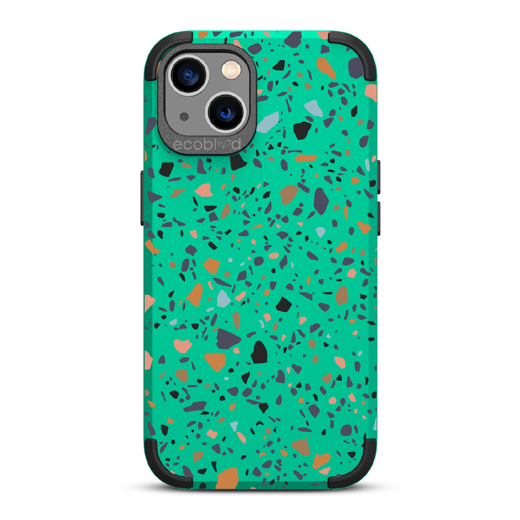 Terrazzo - Green Rugged Eco-Friendly iPhone 13 With A Speckled Terrazzo Pattern